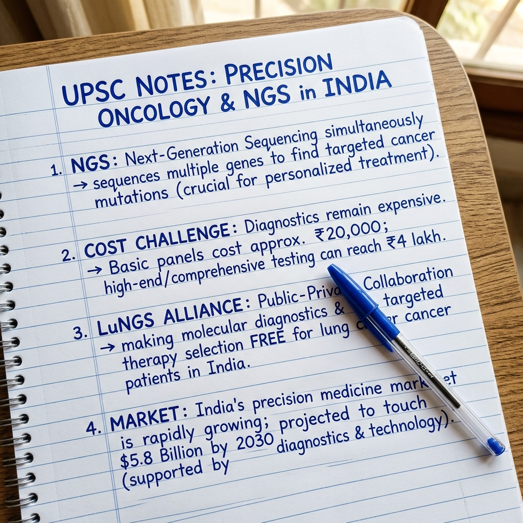 UPSC Notes on Next-Generation Sequencing & Precision Oncology by Nano Banana Pro