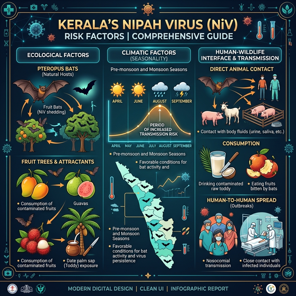 Kerala's Nipah Virus Risk Profile Infographic by Nano Banana Pro