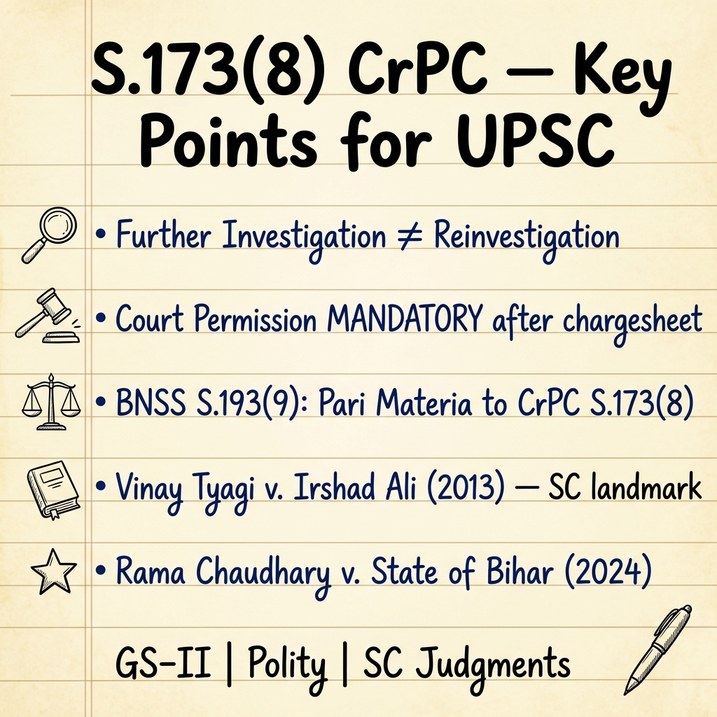 UPSC pen-paper notes: S.173(8) CrPC key points